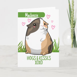 Guinea Schweinerhähne und Kisses personalisierte V Feiertagskarte