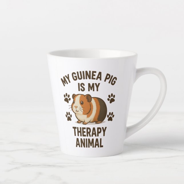 Guinea Schweinetherapie Latte Tasse (Rechts)