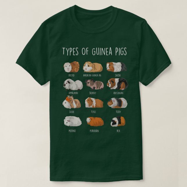 Guinea Schweinetypen von Guinea T-Shirt (Design vorne)