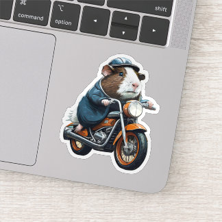 Guinea Schwung auf Orange Retro Motorrad, Straßenf Aufkleber