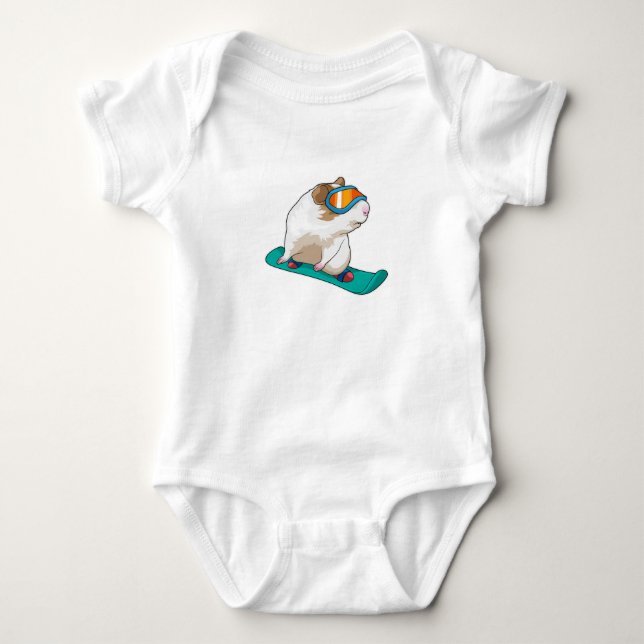 Guinea Snowboarder Snowboard Baby Strampler (Vorderseite)