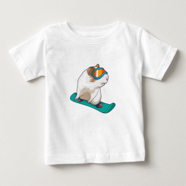 Guinea Snowboarder Snowboard Baby T-shirt (Vorderseite)