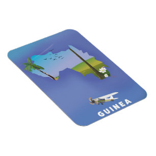 Guinea Südafrika Skiposter drucken. Magnet