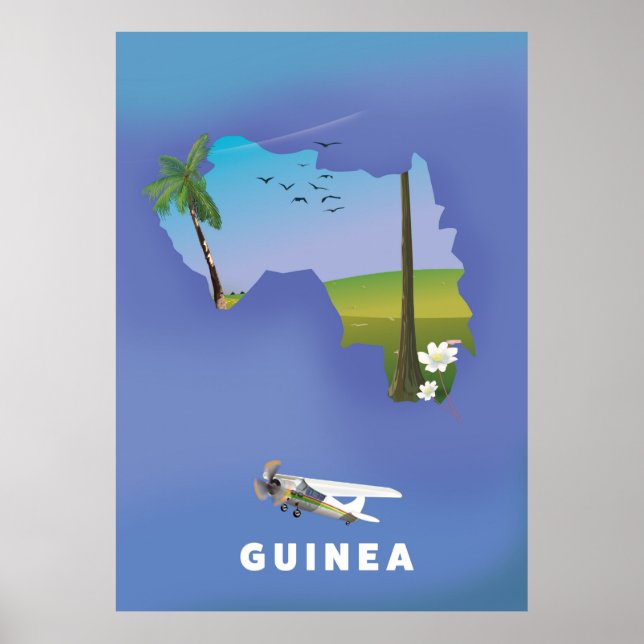 Guinea Südafrika Skiposter drucken. Poster (Vorne)