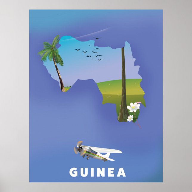 Guinea Südafrika Skiposter drucken. Poster (Vorne)