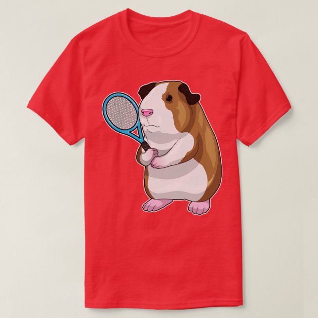 Guinea-Tennis-Tennis-Schläger T-Shirt (Design vorne)