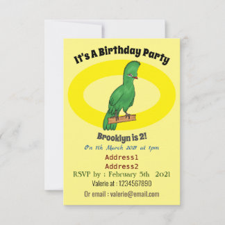 Guinea Turaco Vogel Cartoon Illustration Einladung