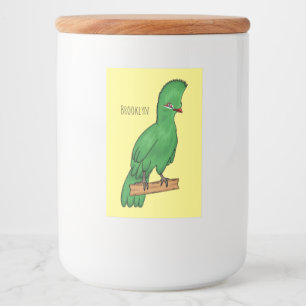 Guinea Turaco Vogel Cartoon Illustration Lebensmitteletikett