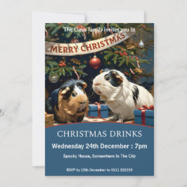 Guinea und Weihnachtsbaum Einladung