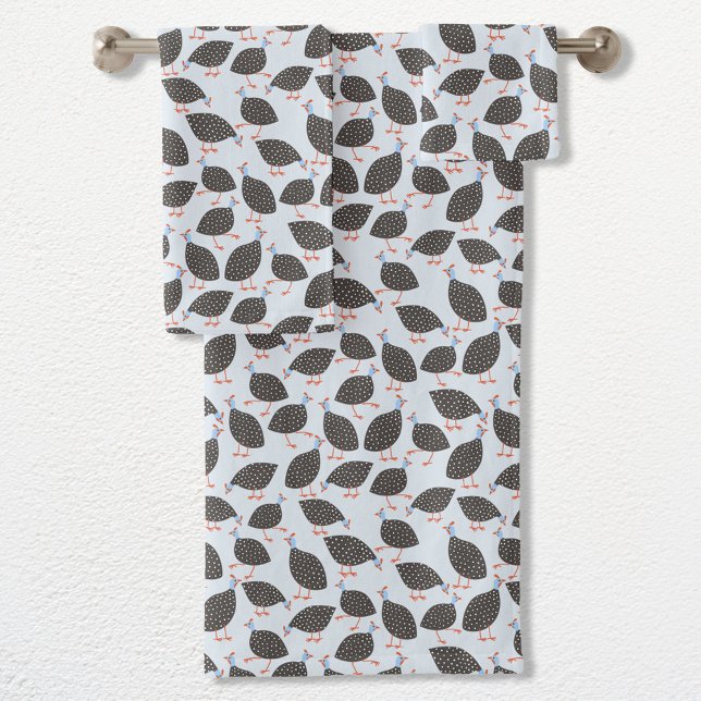 Guinea-Vogelmuster Badhandtuch Set (Fun Guine Fowl bird pattern bathroom towels)