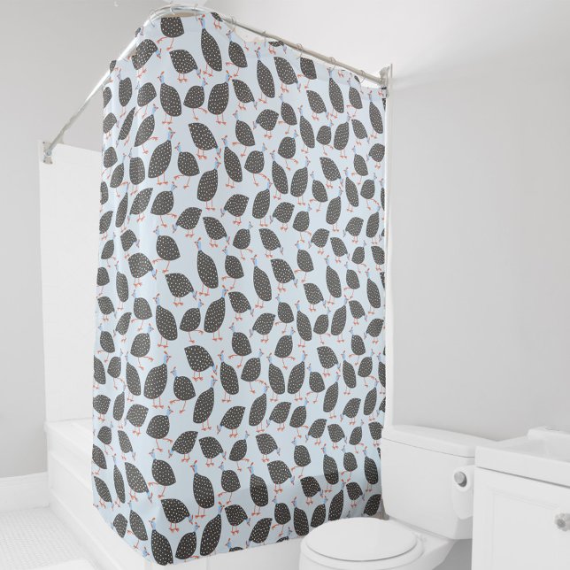 Guinea-Vogelmuster Duschvorhang (Guineafowl guinea hen fun bird pattern shower curtain)