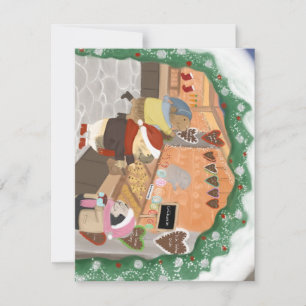 Guinea von Schweinen auf dem Weihnachtsmarkt Feiertagskarte