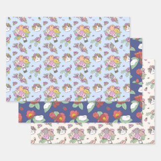 Guinea von Schweinen und Blume Geschenkpapier Set