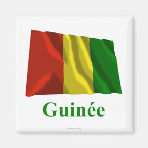Guinea Waving Flag mit Name in Französisch Magnet
