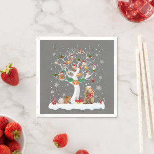 Guinea Weihnachten auf Winterbaumziege Lover Paj Serviette