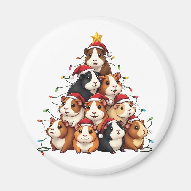 Guinea Weihnachtsbaum Frohe Weihnachten Weihnachte Magnet (Vorne)