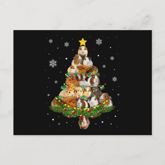 Guinea Weihnachtsbaum Weihnachtsmannmütze Weihnach Postkarte (Vorderseite)