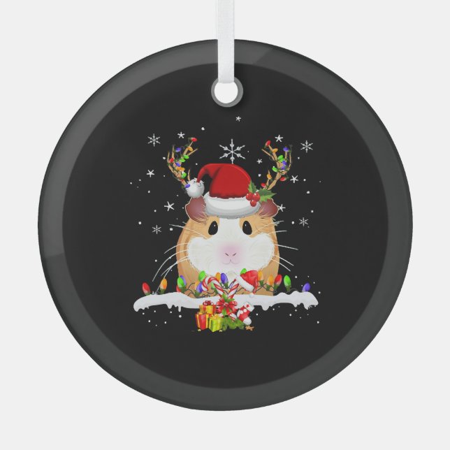 Guinea Weihnachtsweihnachtsleuchten Ornament Aus Glas (Vorderseite)