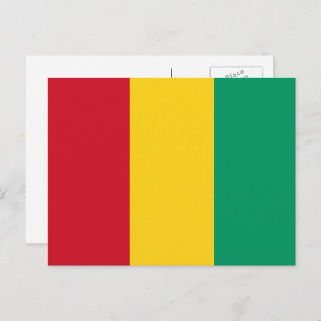 guineische Flagge, Flagge der Guinea Postkarte (Vorne/Hinten)