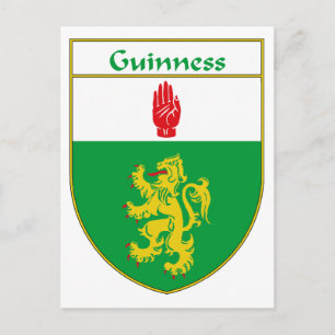 Guinness-Coat von Waffen/Familienwappen Postkarte