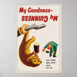 Guinness Faultier Poster Druck John Gilroy Vintage