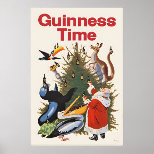 Guinness Weihnachtsposter Druck Vintage John Poster