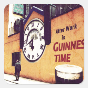 Guinness Zeit Quadratischer Aufkleber
