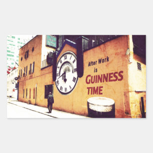 Guinness Zeit Rechteckiger Aufkleber