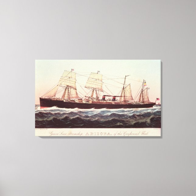 Guion Line Dampfschiff Arizona Leinwanddruck (Vorderseite)