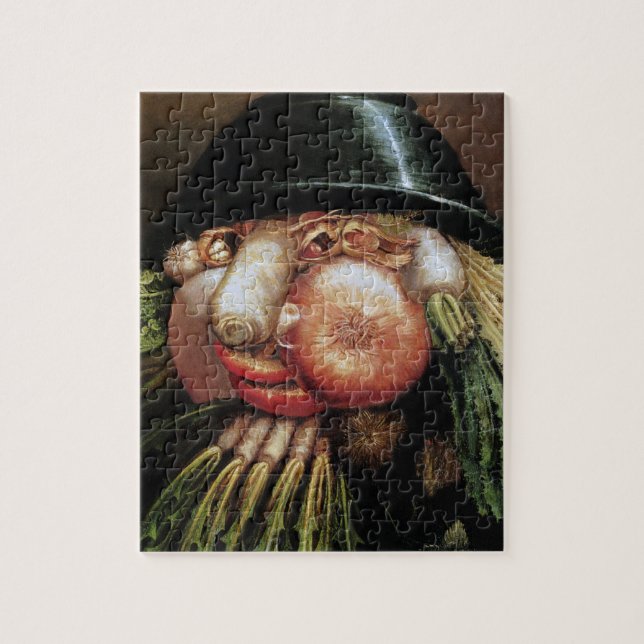 Guiseppe Arcimboldo; Der Gemüsehändler, Gemüse Puzzle (Vertikal)