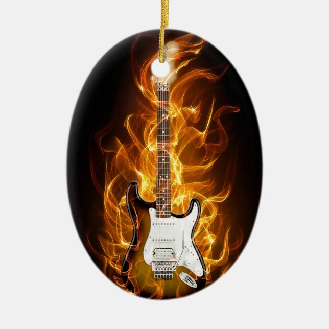 Guitair Flammen Keramik Ornament (Vorne)
