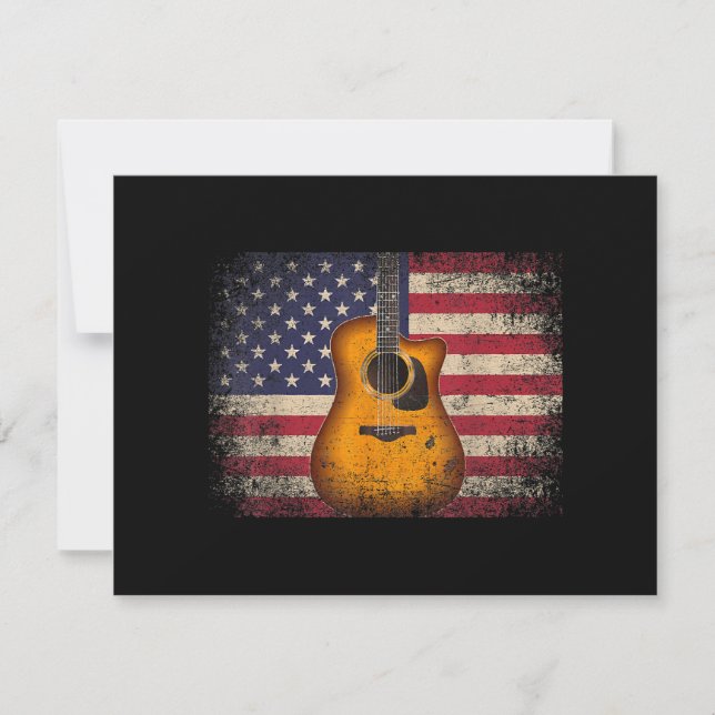 Guitar 4. Juli Gift American Flag USA - Countr (Vorderseite)