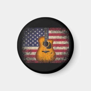 Guitar 4. Juli Gift American Flag USA - Countr Magnet