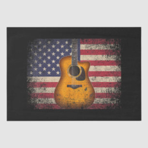 Guitar 4. Juli Gift American Flag USA - Countr Seidenpapier