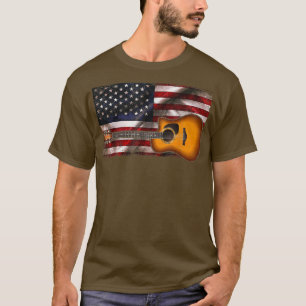 Guitar 4. Juli Gifts American Flag USA Countr T-Shirt