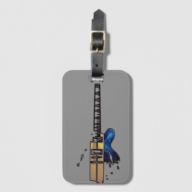 Guitar 4 Visitenkartensteckplatz ltcn Gepäckanhänger (Vorderseite Vertikal)