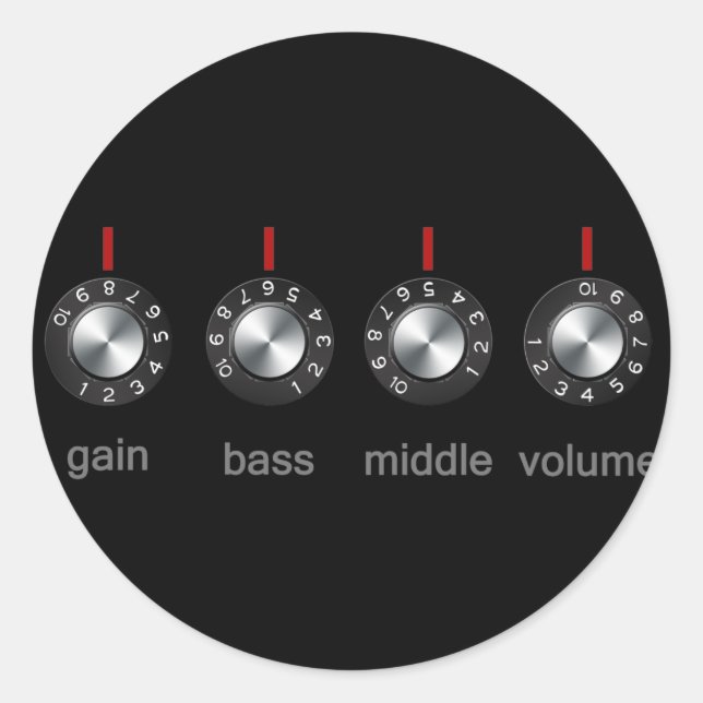 Guitar Amp Knobs Runder Aufkleber (Vorderseite)