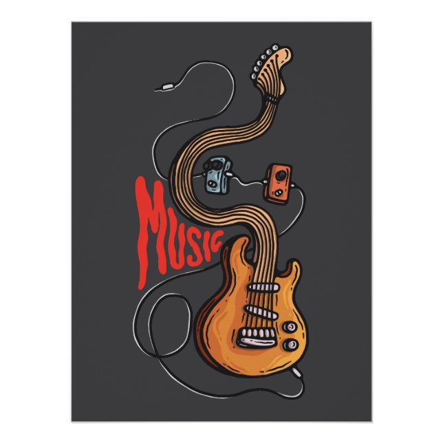 Guitar and effect pedals MUSIC Poster (Vorderseite)