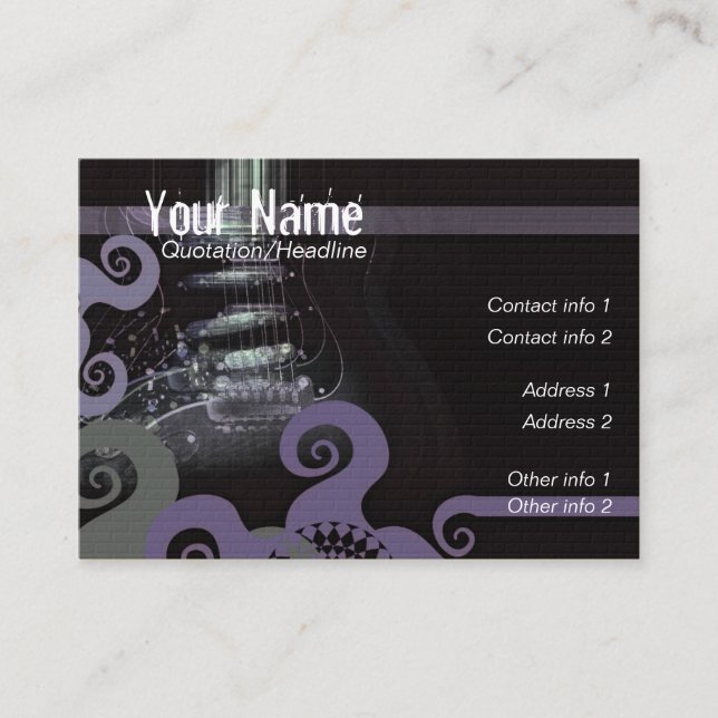 GUITAR artMUSiC Business Card Visitenkarte (Vorderseite)