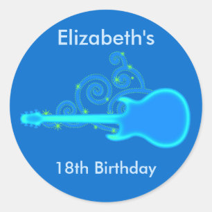 Guitar Birthday Stickers