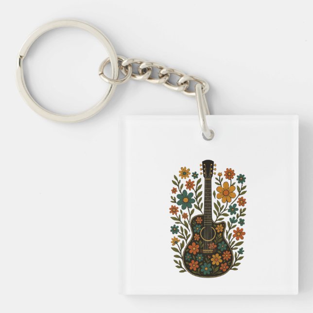 Guitar & Bloom Designs Schlüsselanhänger (Vorderseite)