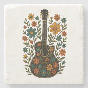 Guitar & Bloom Designs Steinuntersetzer