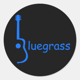 Guitar Bluegrass Runder Aufkleber
