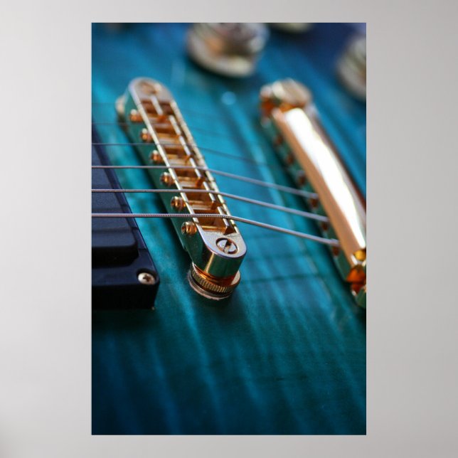 Guitar Body in blue Poster (Vorne)