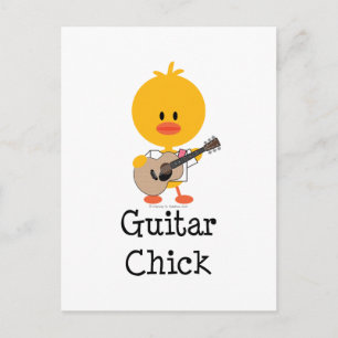 Guitar Chick Postcard Postkarte