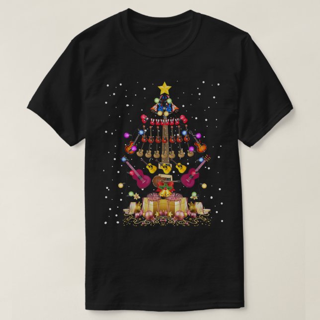 Guitar Christmas Tree Light Star Top Merry Christm (Design vorne)