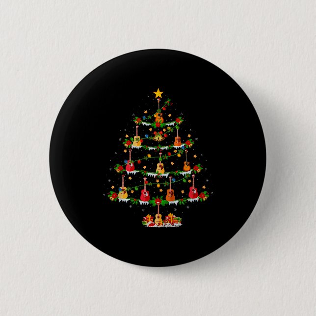Guitar Christmas Tree Lights Musical Guitar Guitar Button (Vorderseite)