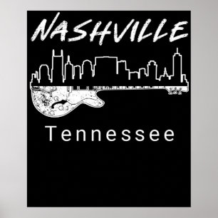 Guitar Country Music Souvenir Geschenk Nashville Poster