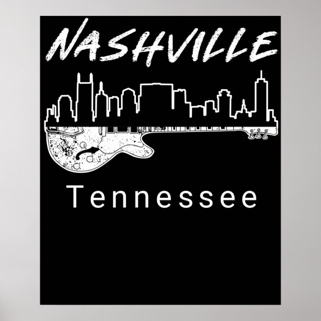 Guitar Country Music Souvenir Geschenk Nashville Poster (Vorne)