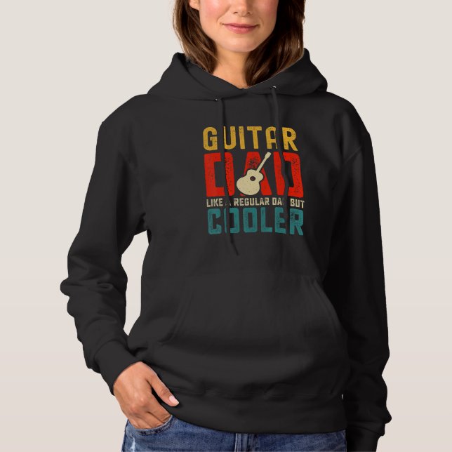 Guitar Dad Like A Regular But Cooler  Retro Papa M Hoodie (Vorderseite)